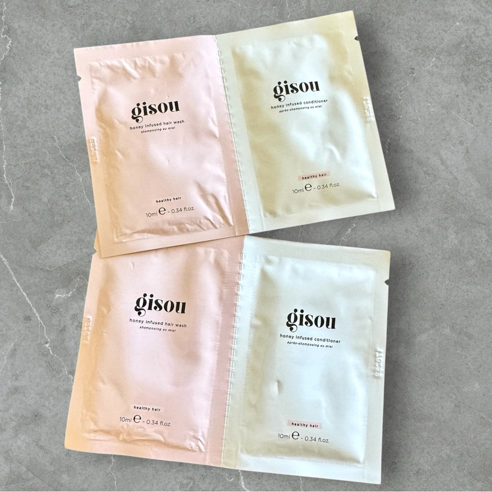 GISOU Shampoo Hair Wash & Conditioner Set Natural Clean Beauty Honey Infused